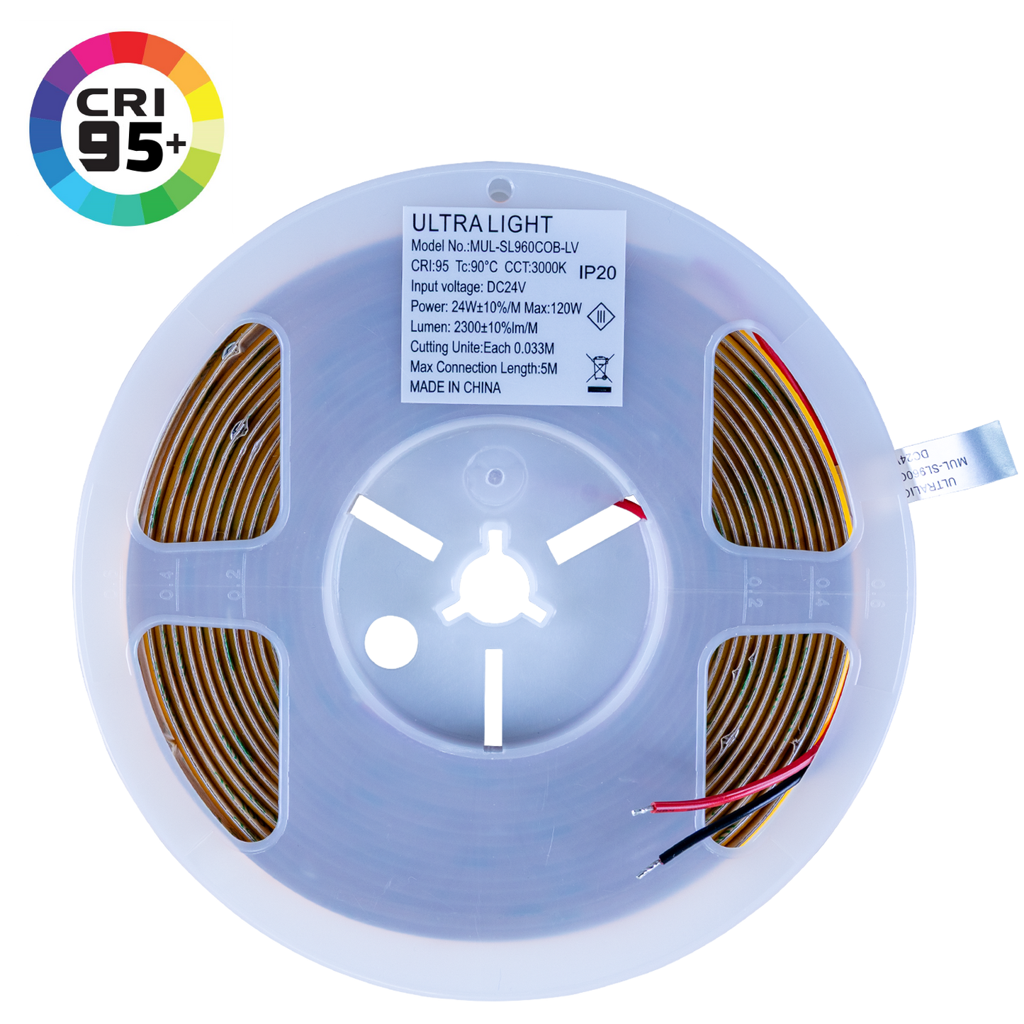 Ultra Light Double Line COB LED Strip Light 24W/m – 5M, High CRI >95 (COB-960p)