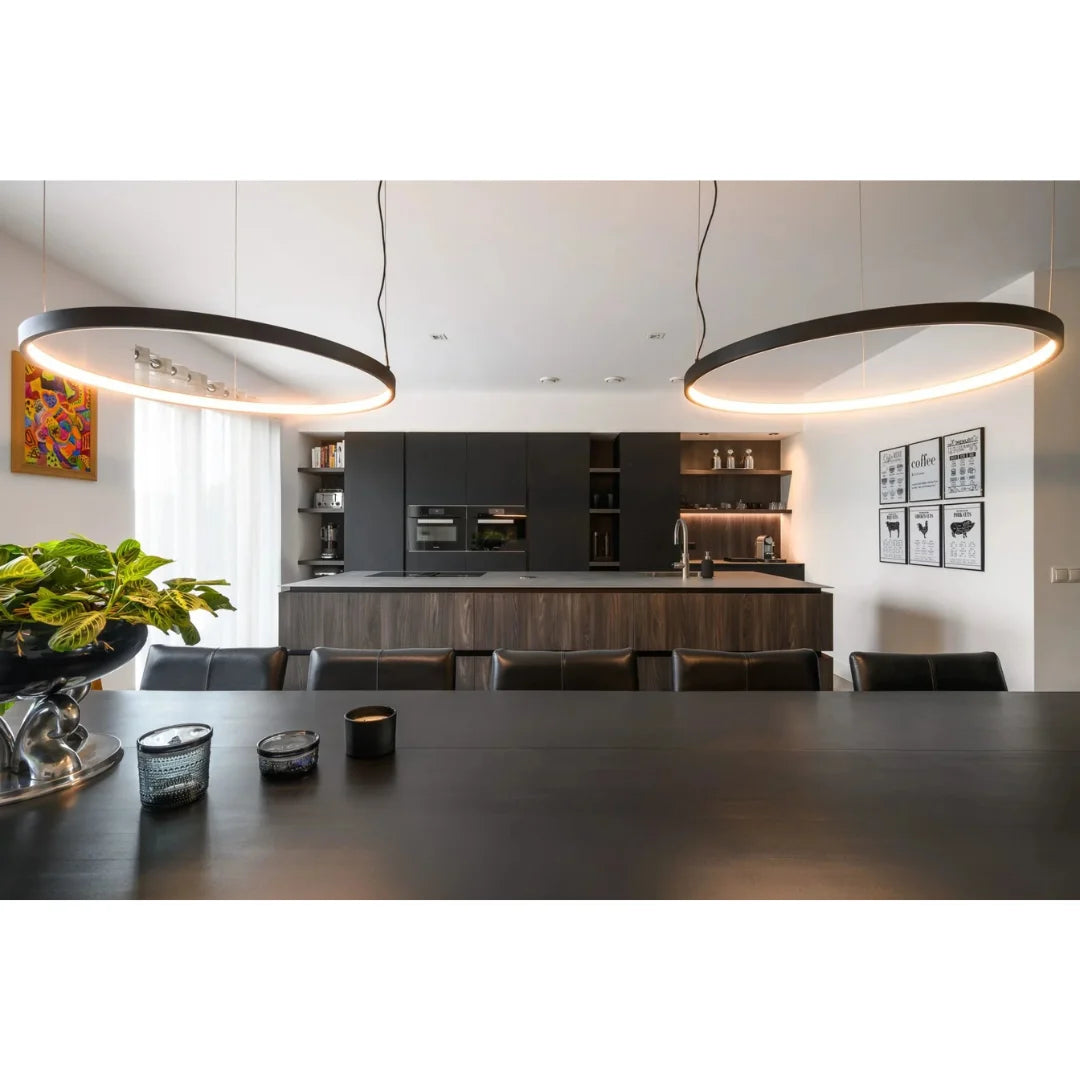 LED Pendant Light (BR4822) – 3-in-1 Suspended Modern Chandelier with Silicon Ring Diffuser