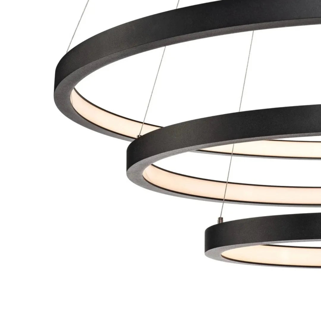 LED Pendant Light (BR4822) – 3-in-1 Suspended Modern Chandelier with Silicon Ring Diffuser