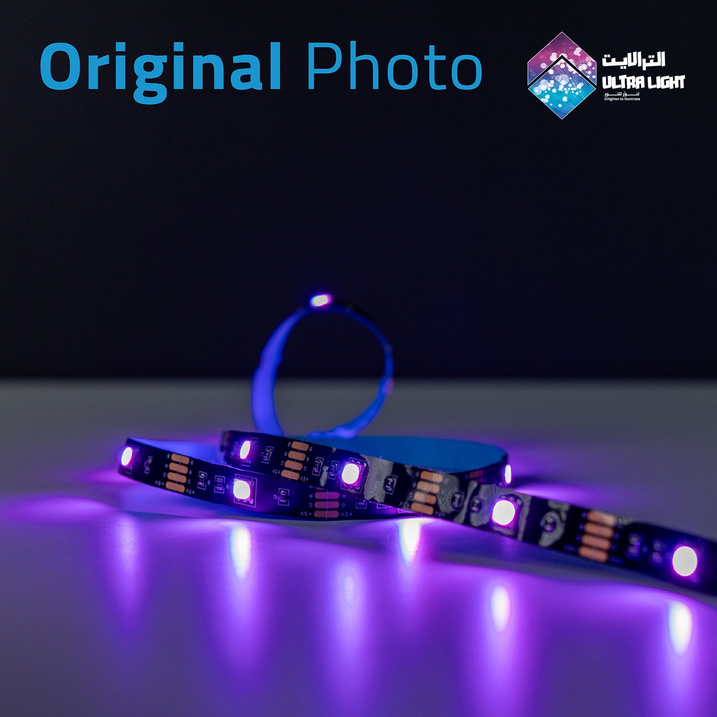Ultralight LED Strip Light 2M for TV backlighting, Sound Color Sync (LED-5050-24P)