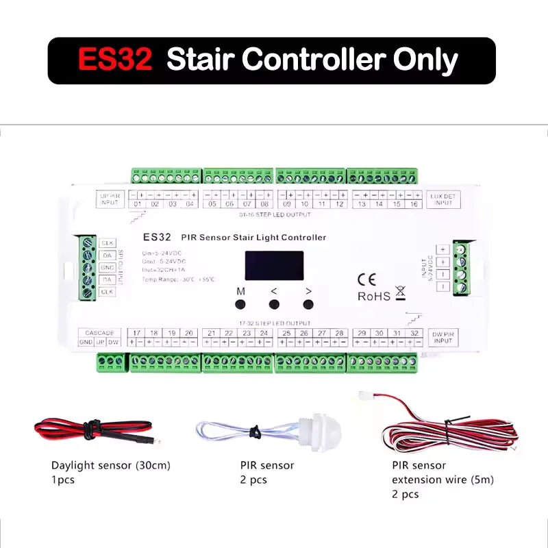 PIR Sensor Stair Light Controller – 32-Step Intelligent Motion Sensor (ES32)