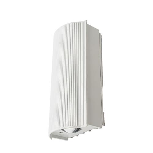 Ultralight Modern Wall Light (TK-G166) in white with a sleek, ribbed curved design for contemporary indoor or outdoor use.