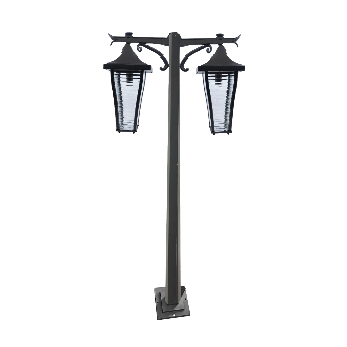 Outdoor Pole Light with Dual Classic Lanterns (0304-PL059-2) - 2.5 Meters - IP44 Weather-Resistant - 2xE27 Bulb Bases