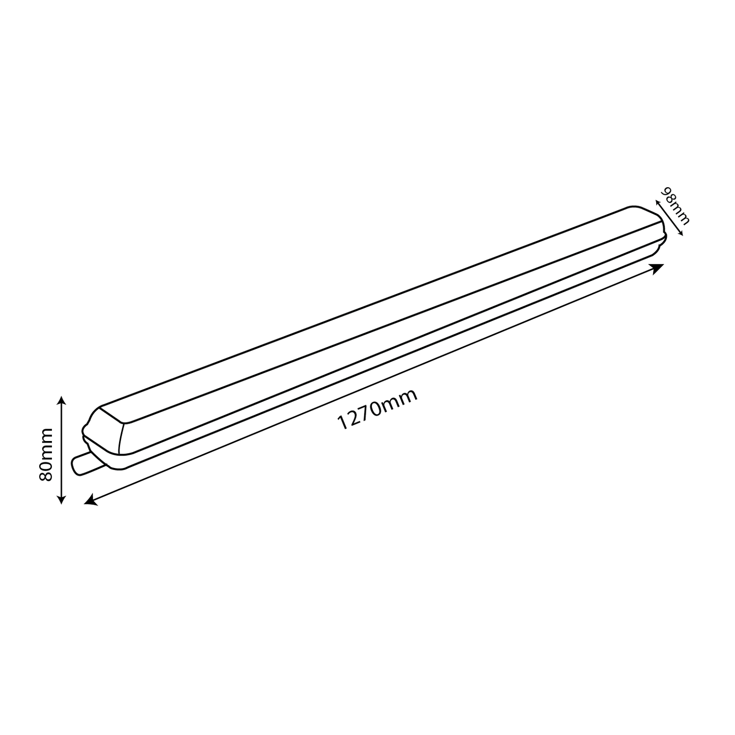 Ultralight Water Proof LED Batten Light 50W IP66 (WL-TR12095 PC)