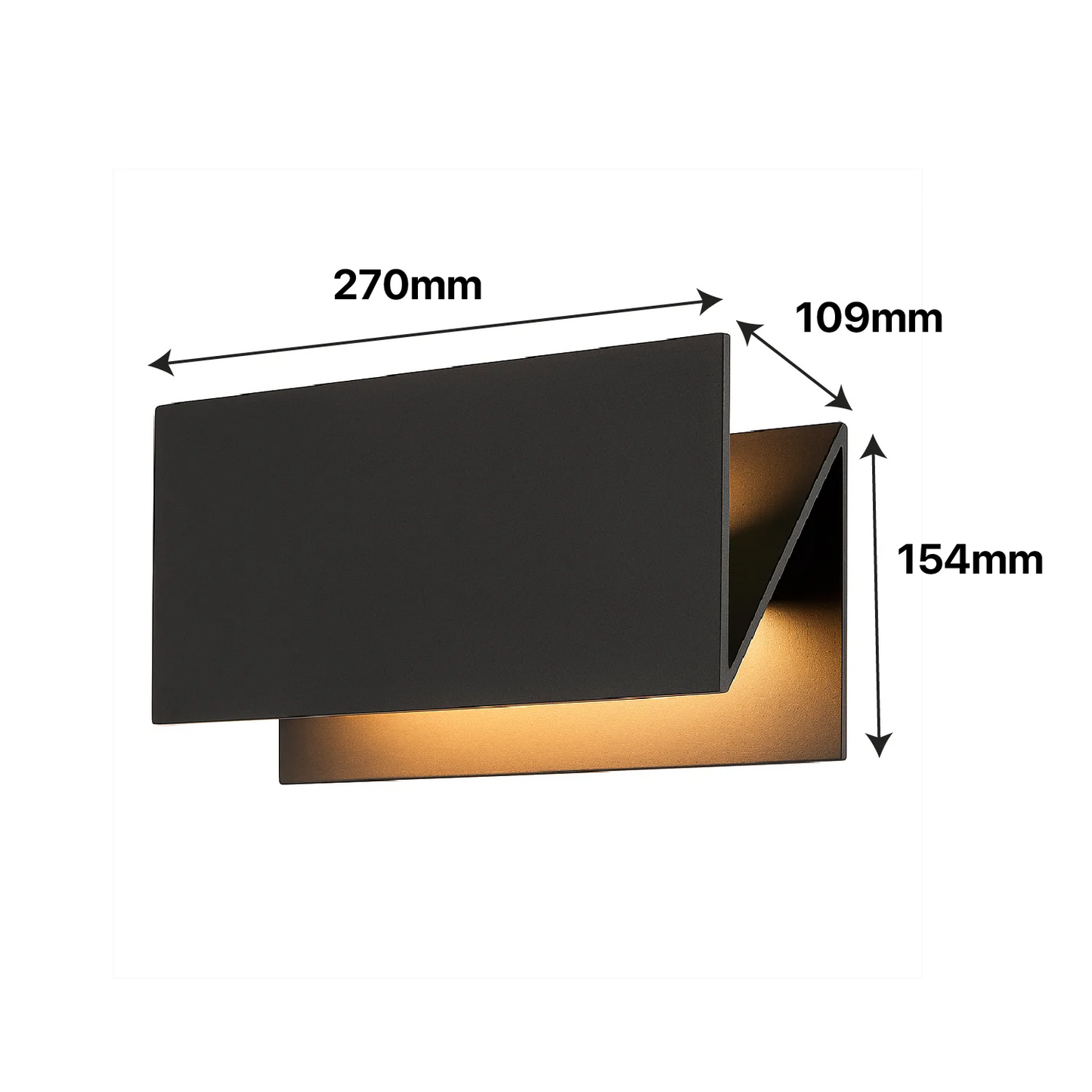 Modern LED Wall Light 14.4W (H1521) – 3000K Warm White, IP54, Black Aluminum Fixture for Entrances & Corridors