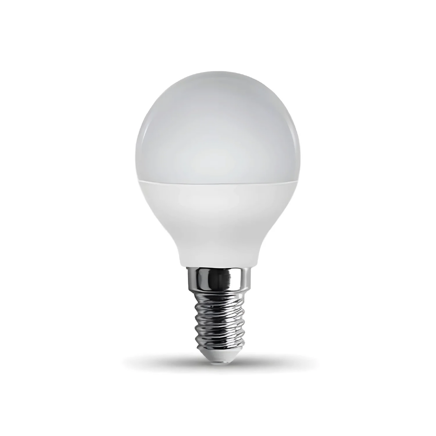 A single LED bulb with E14 base, predominantly white in color.