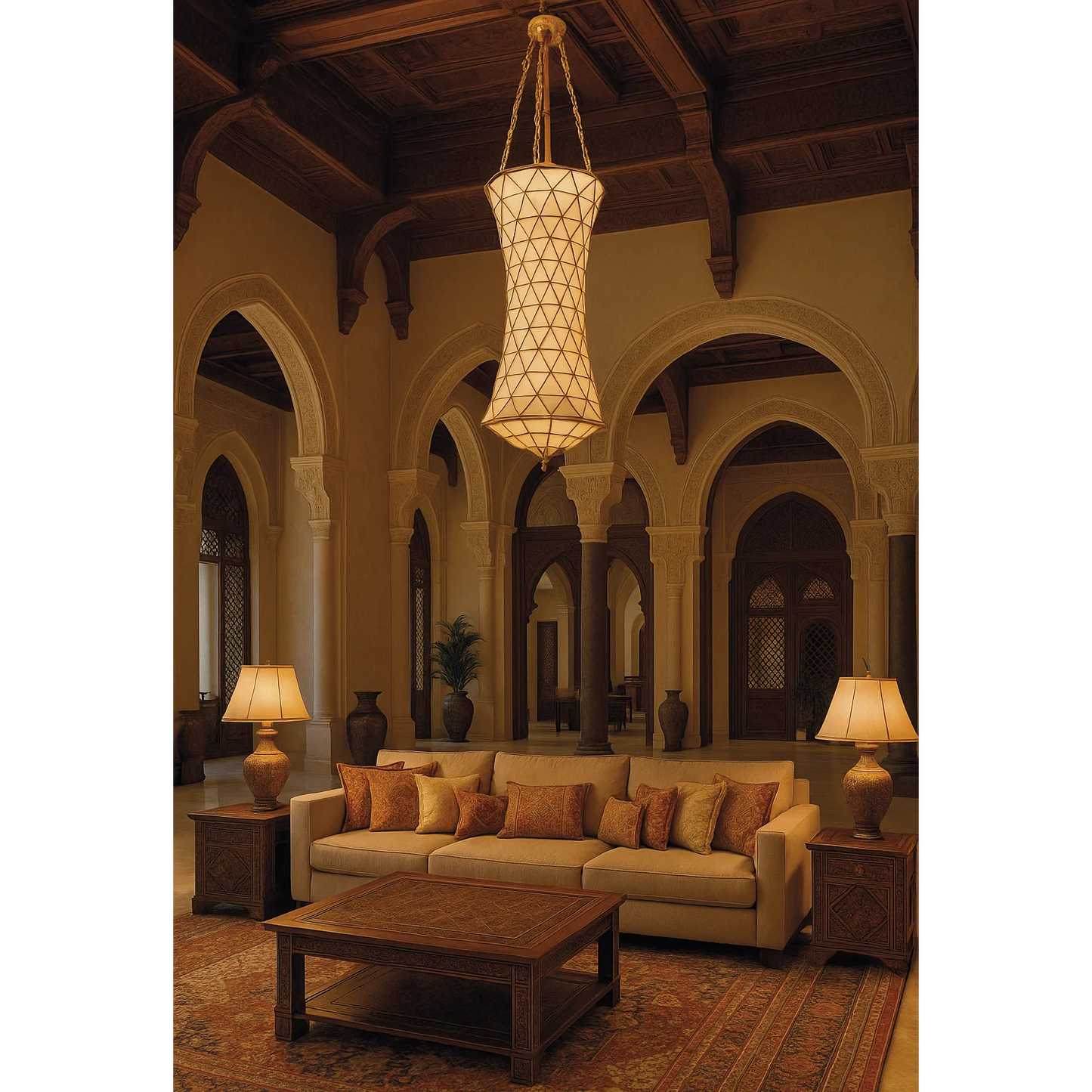 Ultralight Large Luxury Copper Pendant Light 9 E14 Bulb (P3452-500)