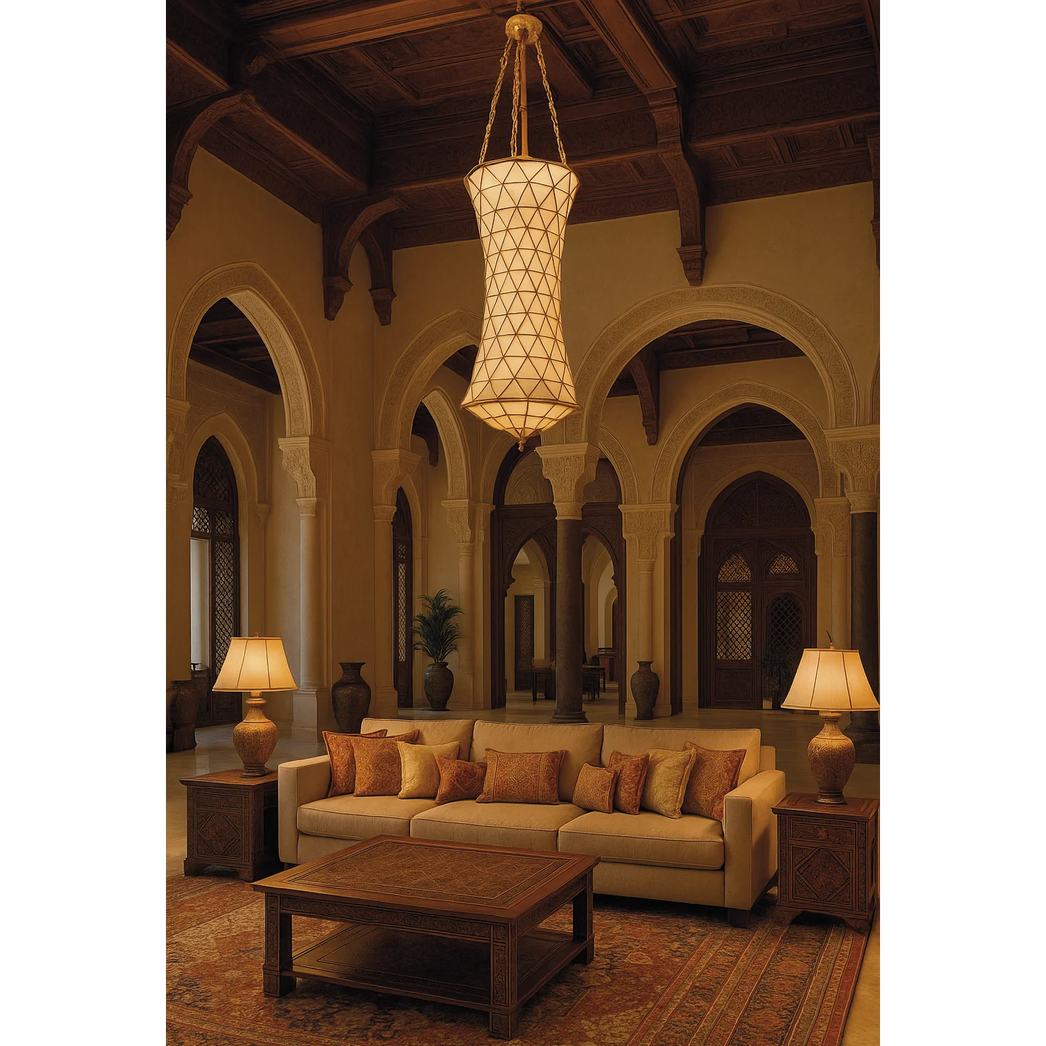 Ultralight Large Luxury Copper Pendant Light 9 E14 Bulb (P3452-500)