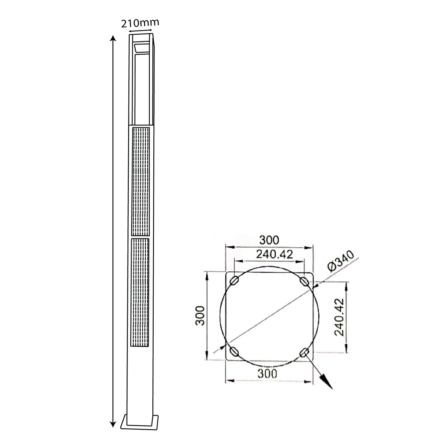 Ultralight Solar Pole Light 4 Meter 32W IP65 (WLZG)