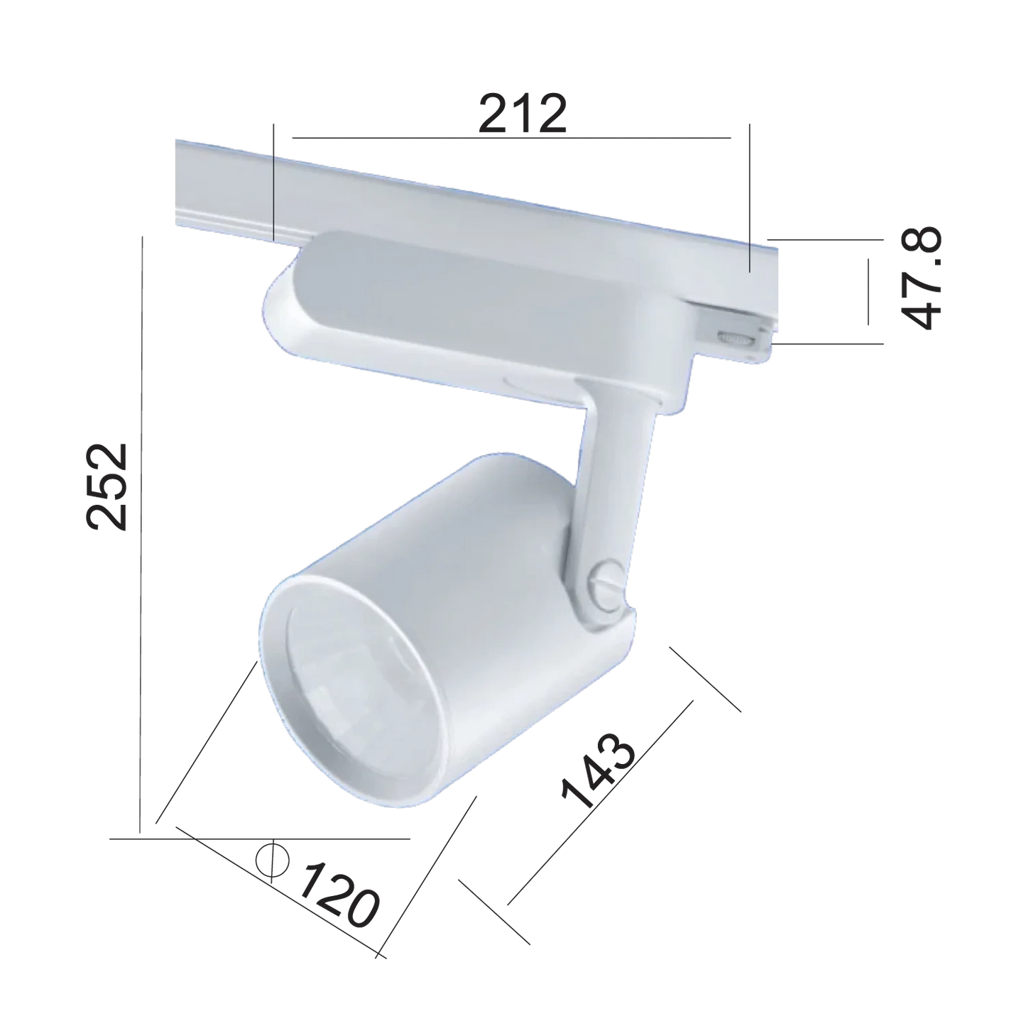 Ultralight LED Track Light 27W Adjustable 360° Indoor Spotlight (MHT8148)