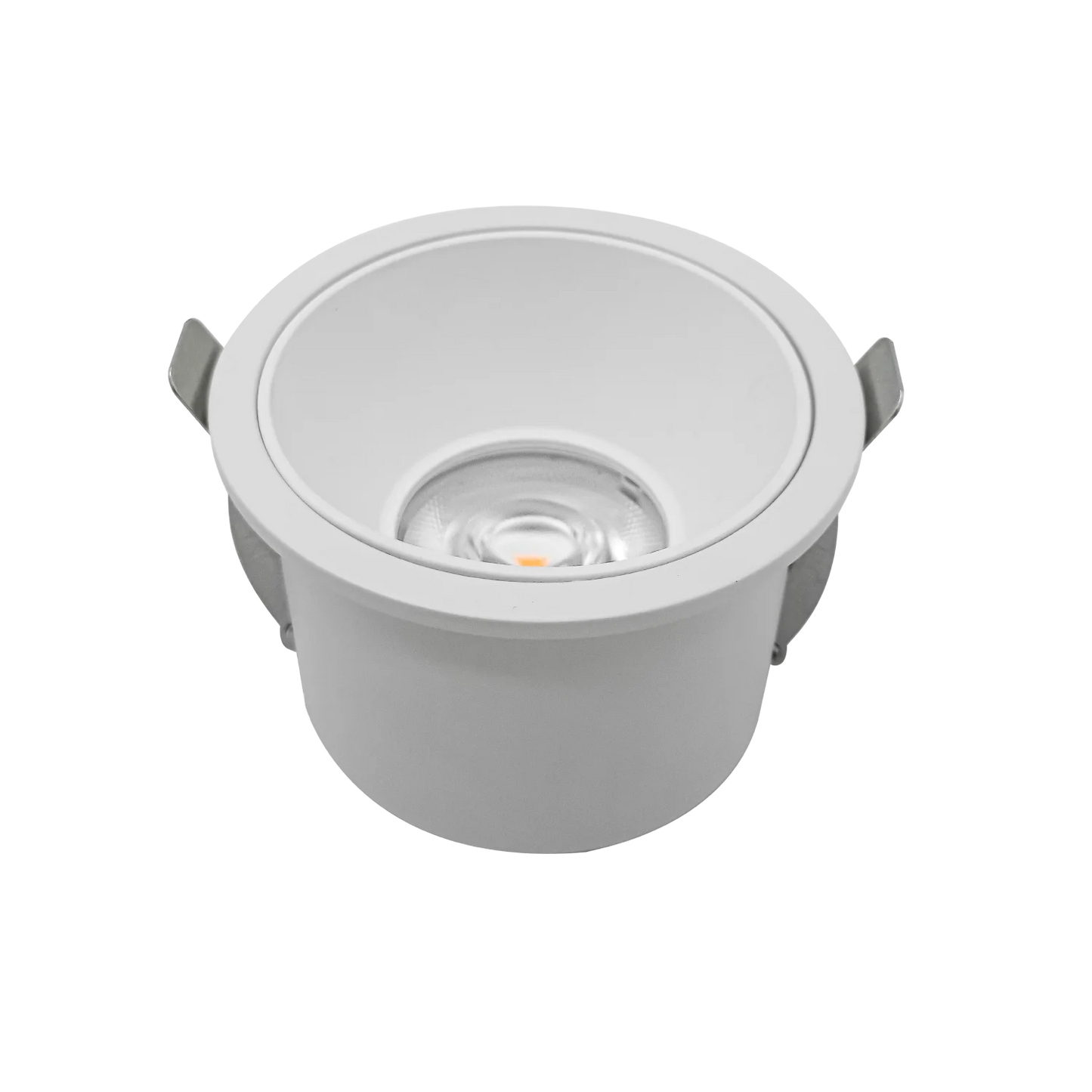 White LED downlight on a white background