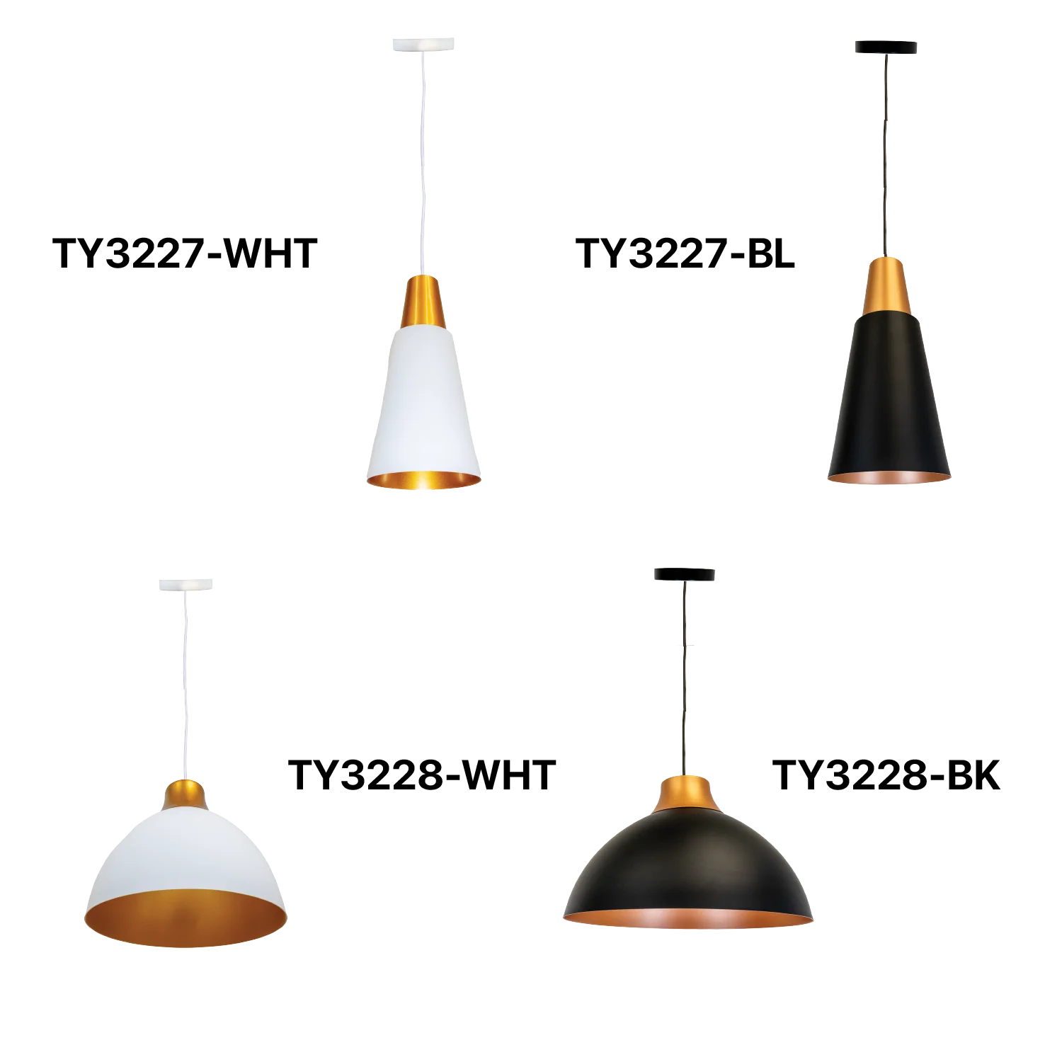 Ultralight Indoor Cone Pendant Light (TY322) with E27 Base