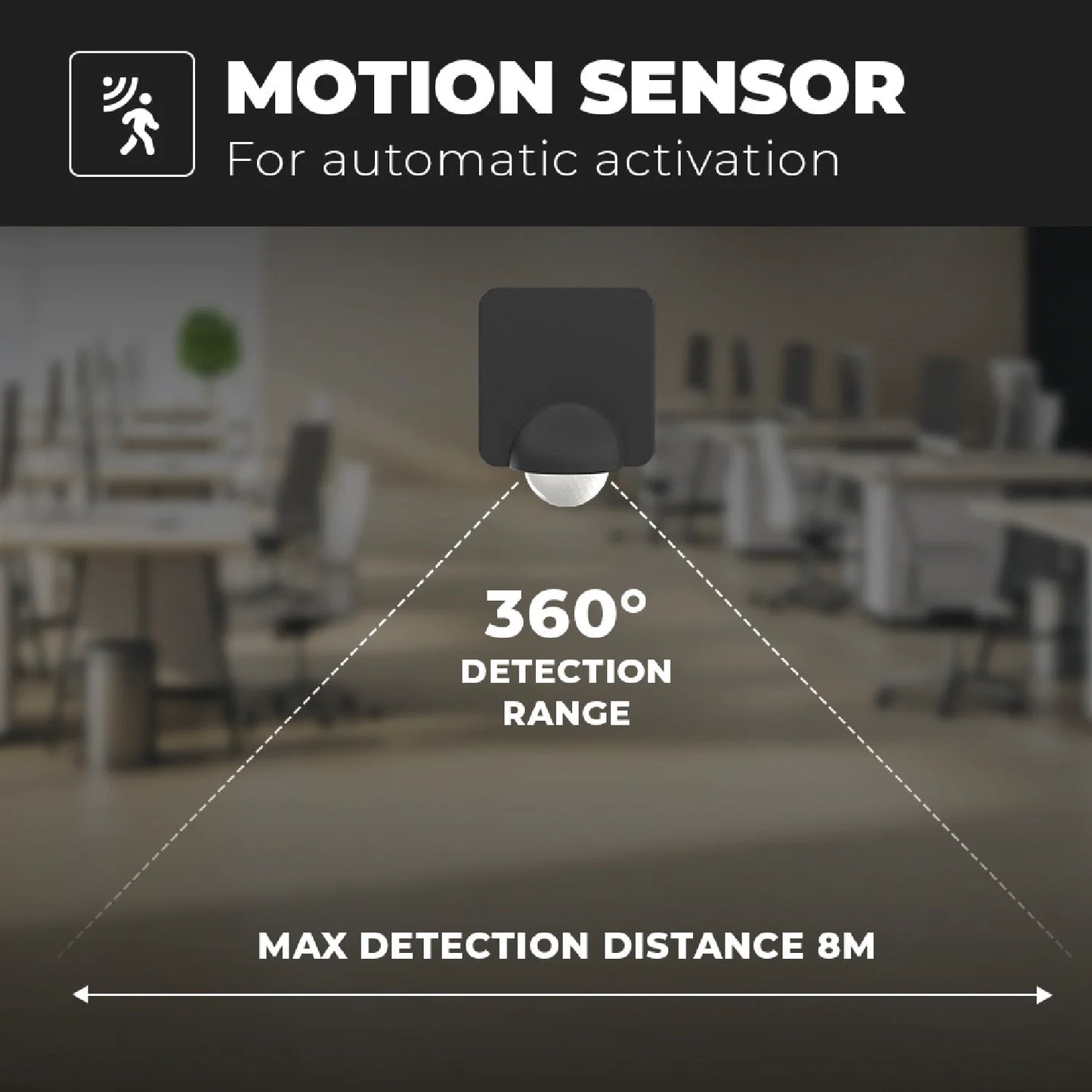 Ultralight infrared Motion Sensor IP54 - 360° Detection Angle - 5 Years Warranty (ST16C)