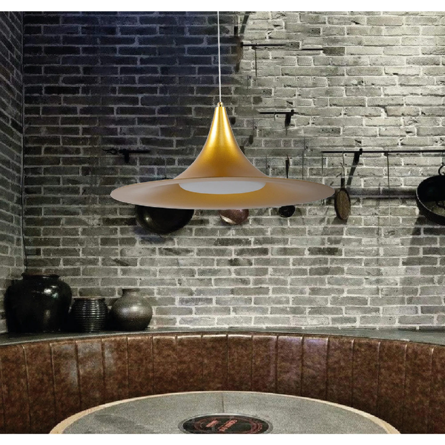 Ultralight LED Pendant Light – Stylish 20W Cone Hanging Light (BR4865)