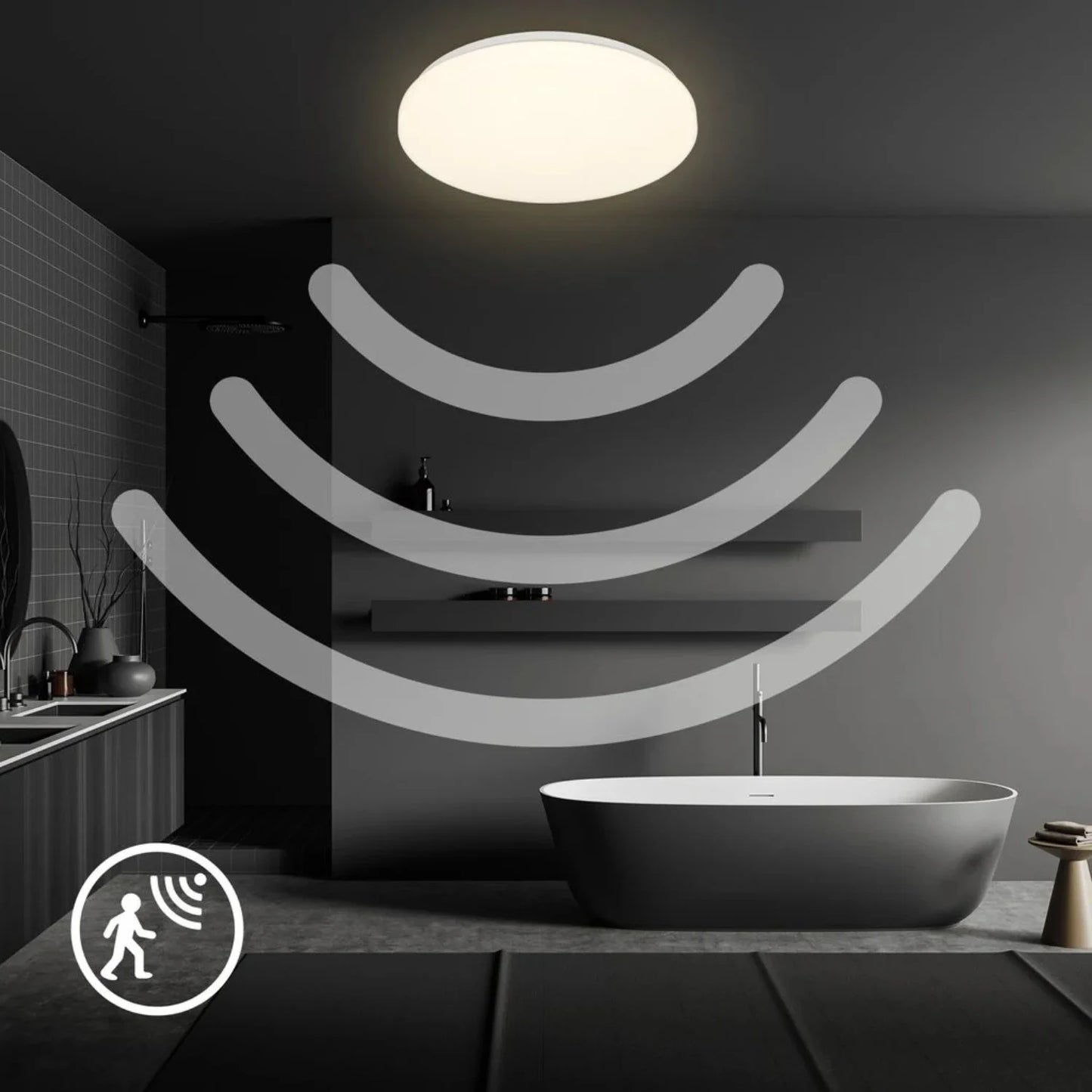 Radar Sensor Ceiling Light 18W – Motion Detection, Weatherproof (GD-BL6)