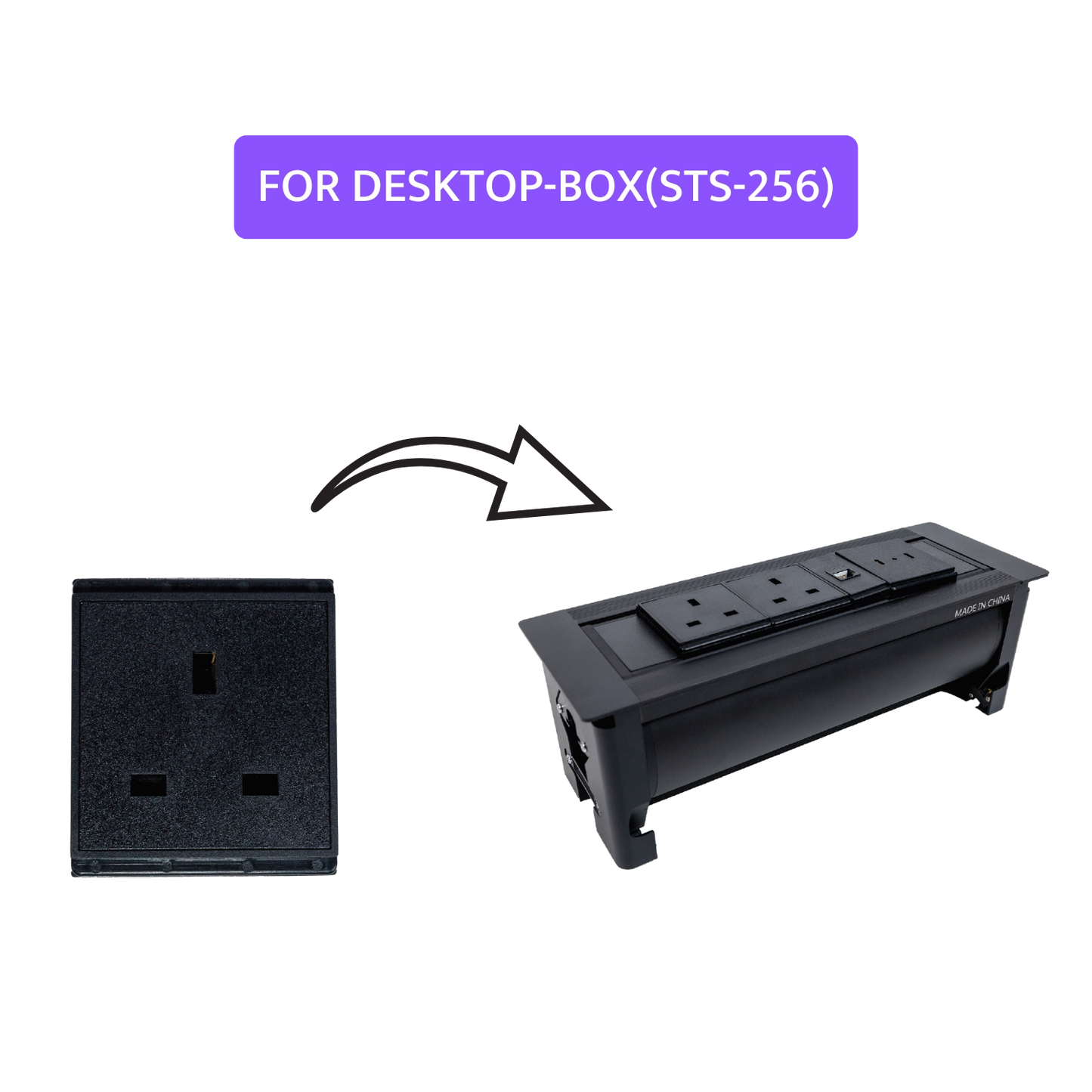Ultra Light Socket 13A For Hidden Desktop-Box (ZM-F9)