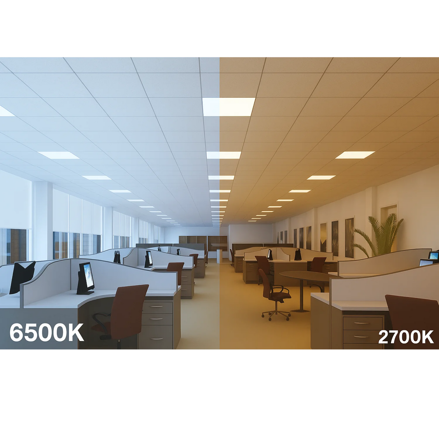 LED Panel Light 36W (SH-PL66HT) - Ultra-Slim Aluminum Light for Office and Home Ceilings