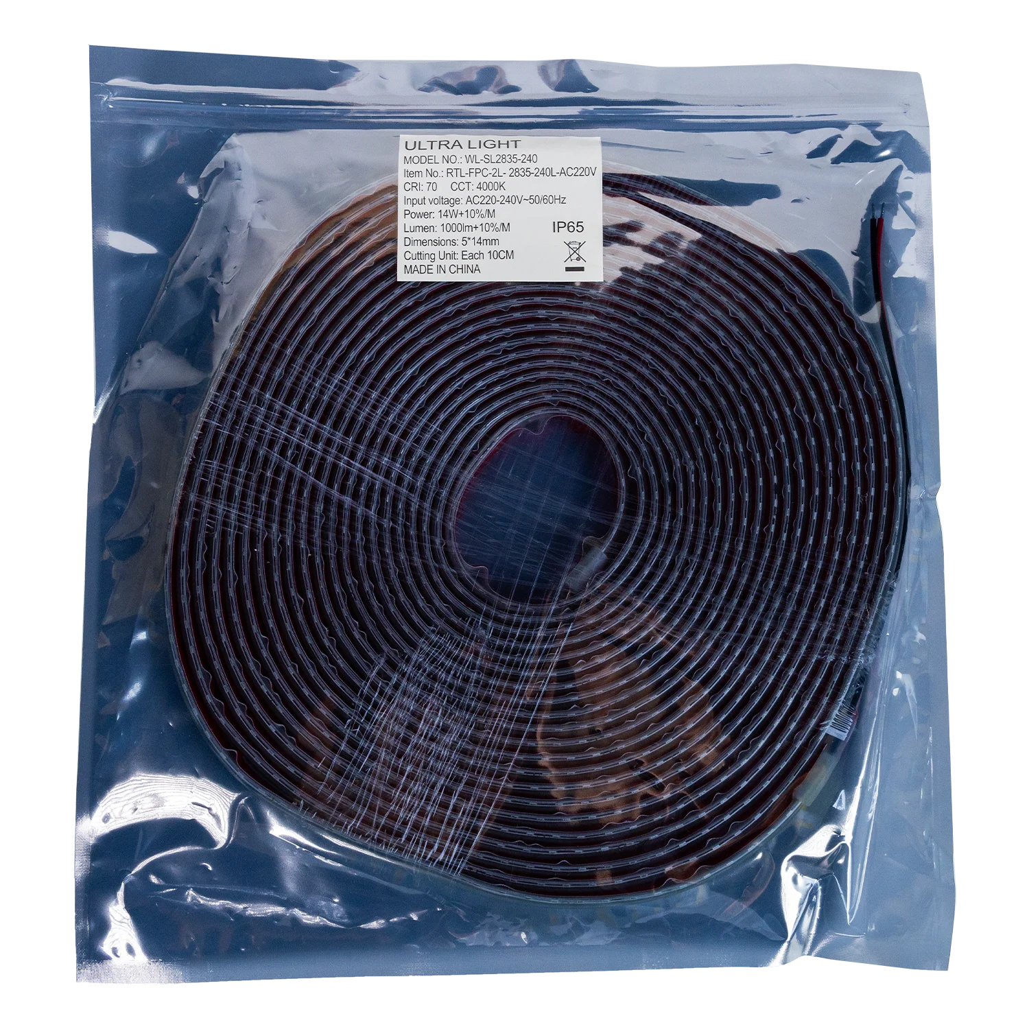 Ultralight Outdoor LED Strip 220 V IP65 – Double-Row Strip (RTL-FPC-2L-2835)