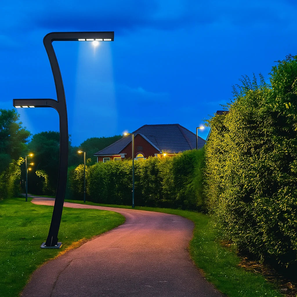 LED Pole Light 5 Meter 200W+120W IP54 for streets & parks (QT1850‑2)