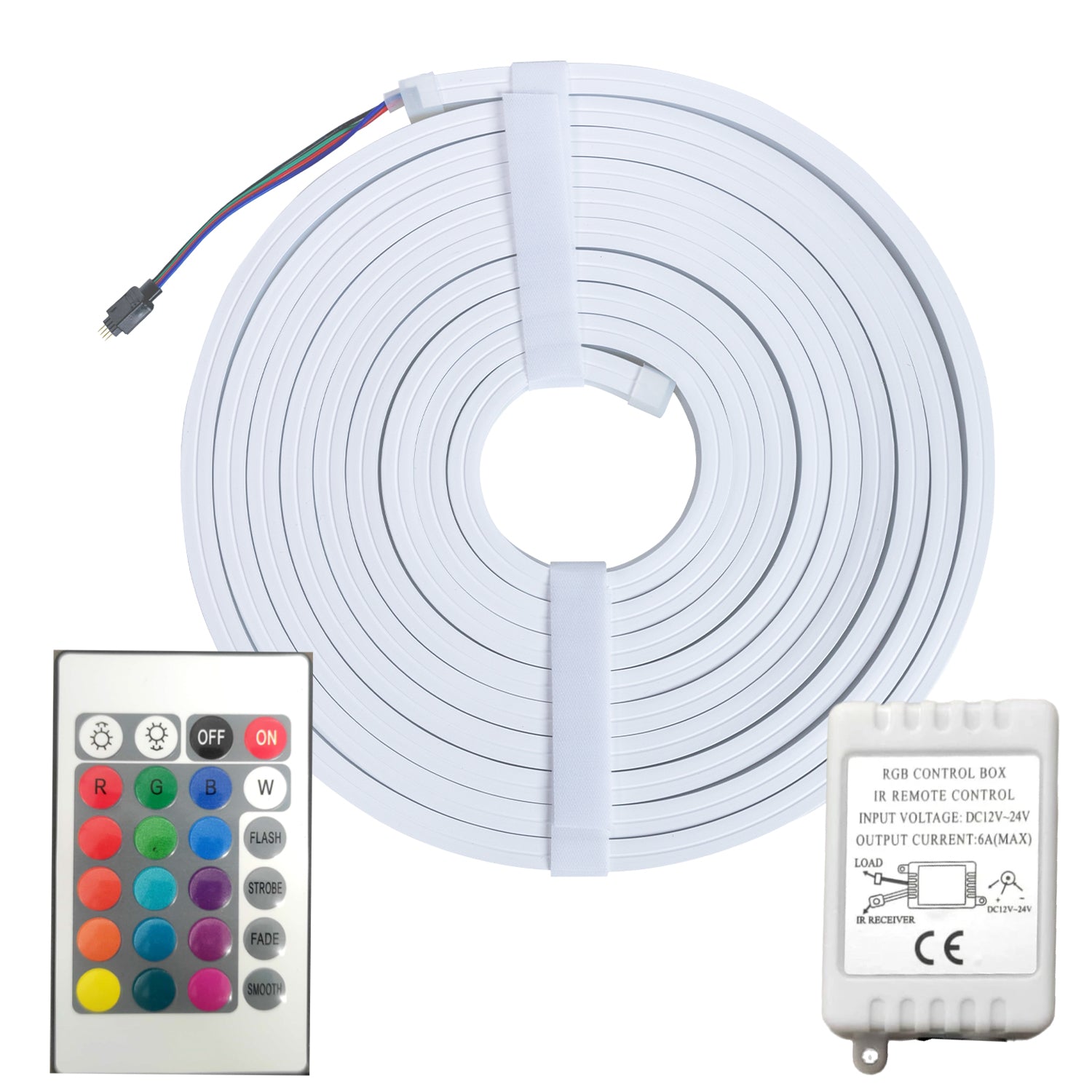 شريط إضاءة ليد ملون بطول 5 أمتار 24V IP65 (SN-FX-SI-2835)