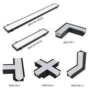 Ultralight Black Linear Light Recessed Connectable - Modern Design (BR6075B)