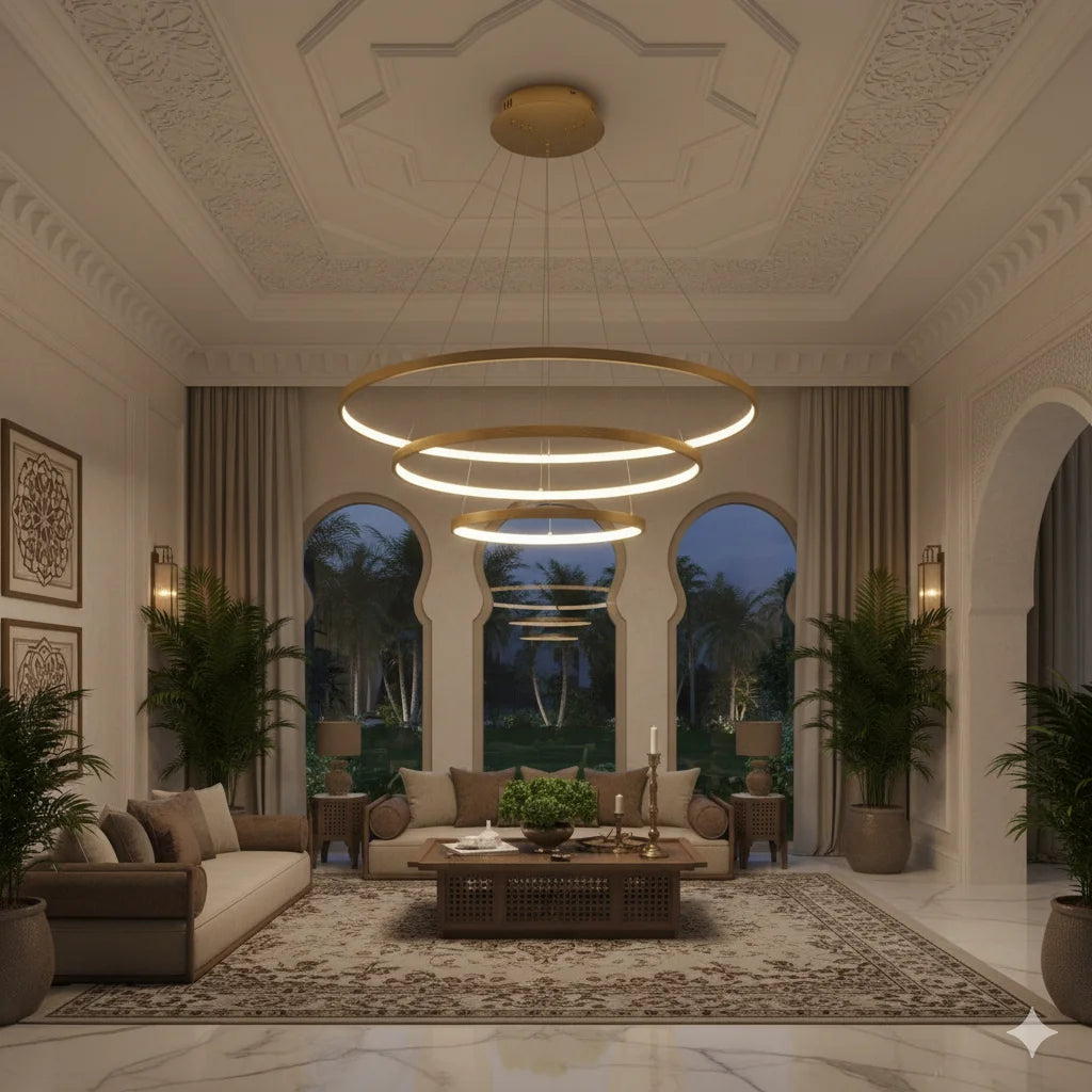 LED Pendant Light (BR4822) – 3-in-1 Suspended Modern Chandelier with Silicon Ring Diffuser
