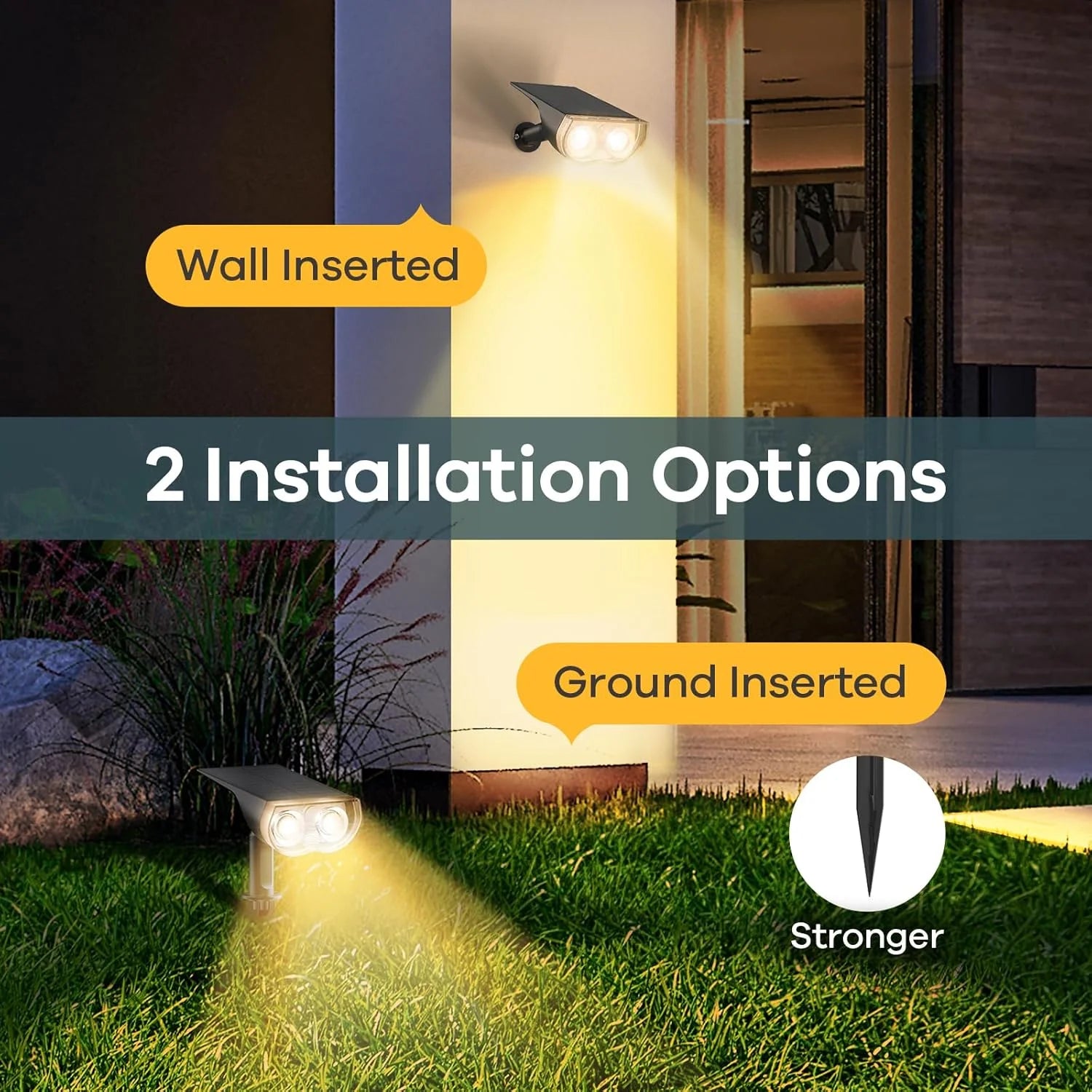 Solar Landscape Light wall and ground