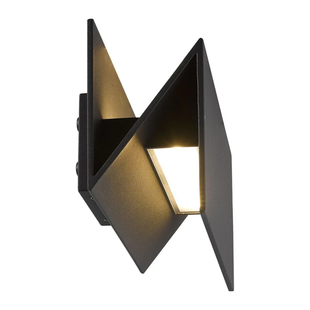 Modern LED Wall Light 14.4W (H1521) – 3000K Warm White, IP54, Black Aluminum Fixture for Entrances & Corridors