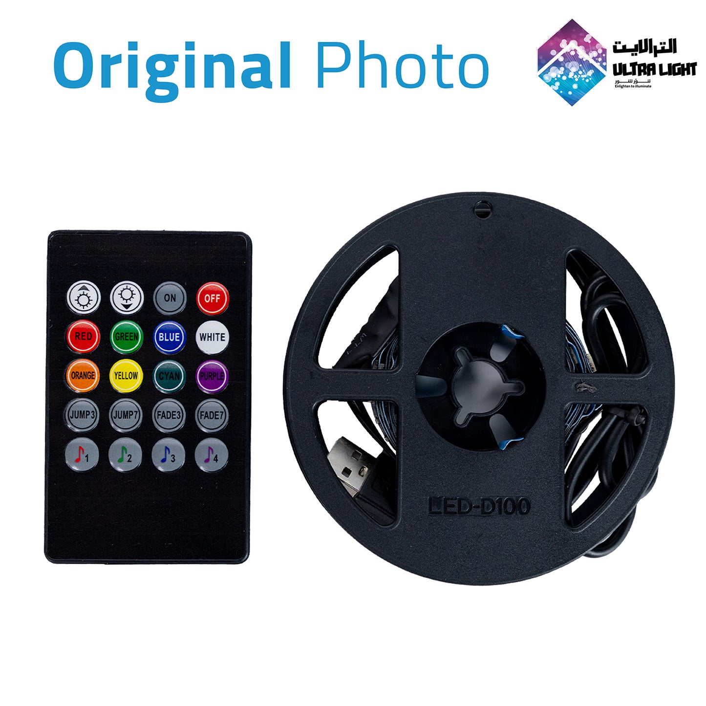 Ultralight LED Strip Light 2M for TV backlighting, Sound Color Sync (LED-5050-24P)
