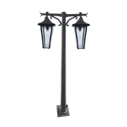 Outdoor Pole Light with Dual Classic Lanterns (0304-PL059-2) - 2.5 Meters - IP44 Weather-Resistant - 2xE27 Bulb Bases