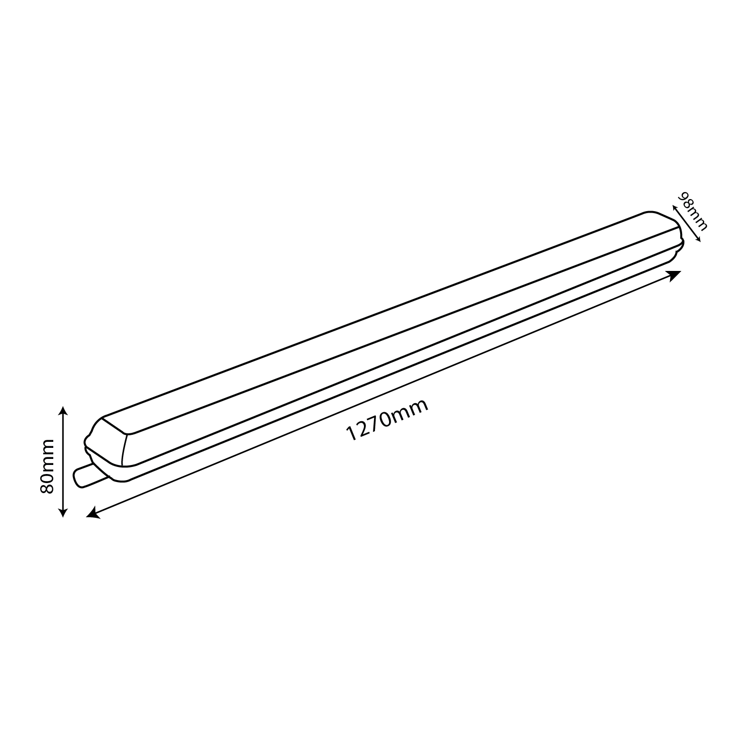 Ultralight Water Proof LED Batten Light 50W IP66 (WL-TR12095 PC)