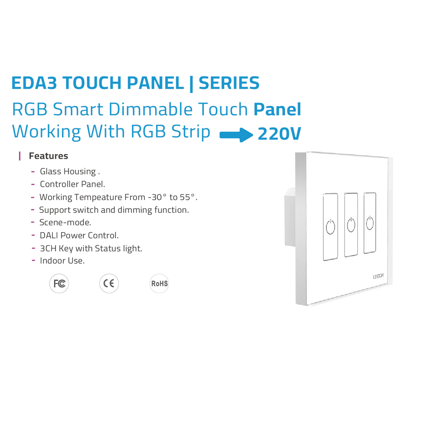 SMART TOUCH PANEL RGB (EDA3) – Intelligent Control with a Sleek Touch