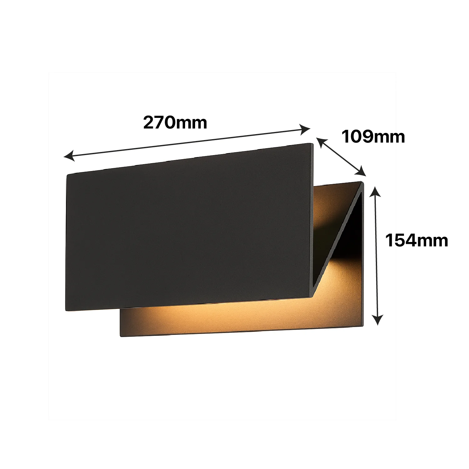 Modern LED Wall Light 14.4W (H1521) – 3000K Warm White, IP54, Black Aluminum Fixture for Entrances & Corridors