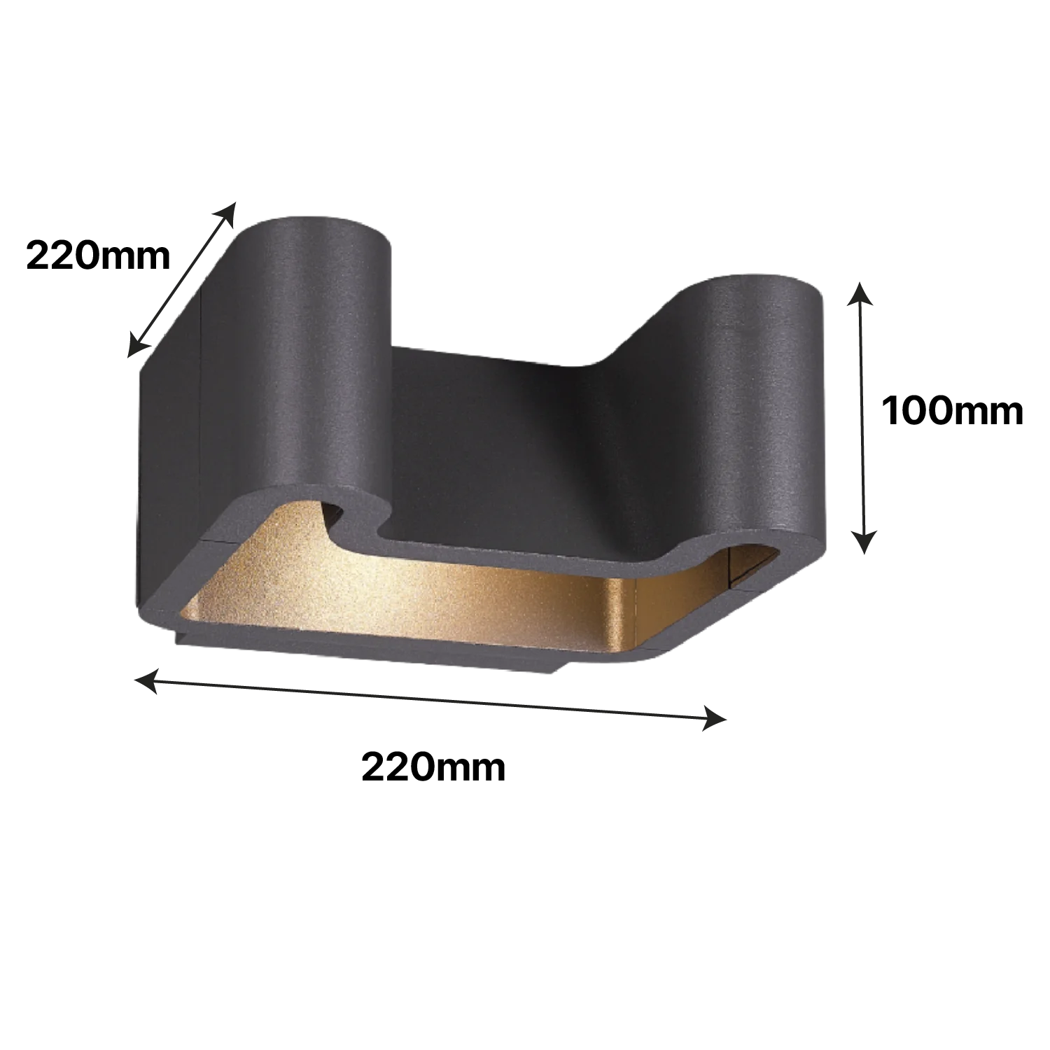 Modern Wall Outdoor Light 15W (H1111) – Graphite Aluminum & Waterproof IP54
