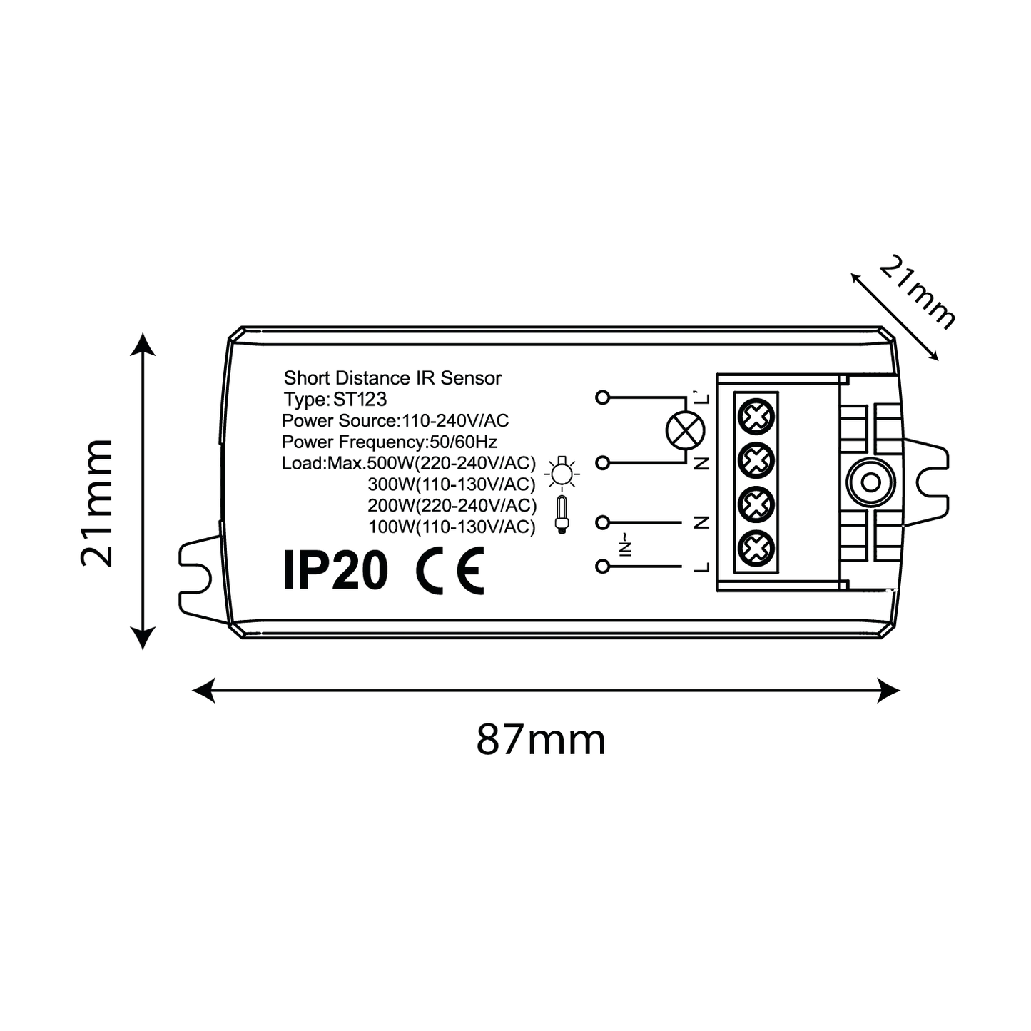 Ultralight IR Sensor - 5 Years Warranty - Control for Your Home (ST123)