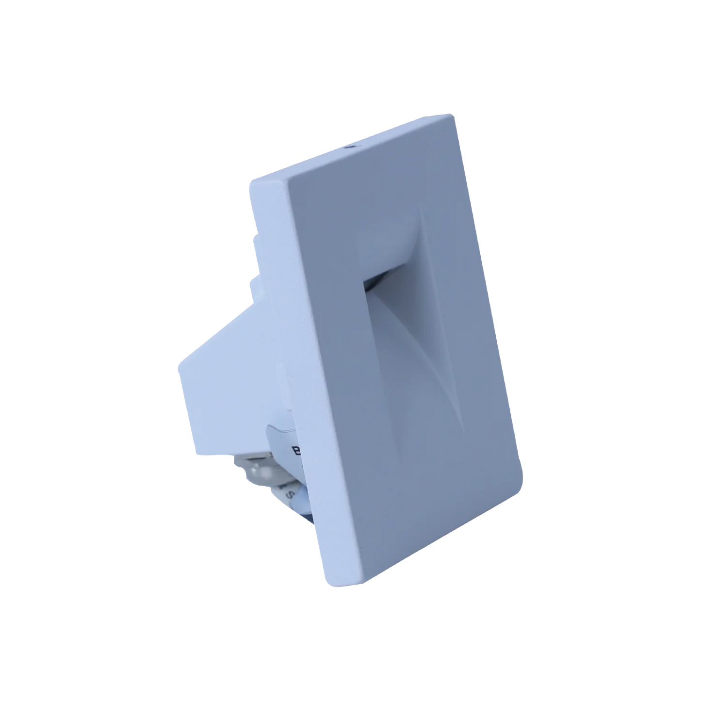 Gray square light fixture on a white background