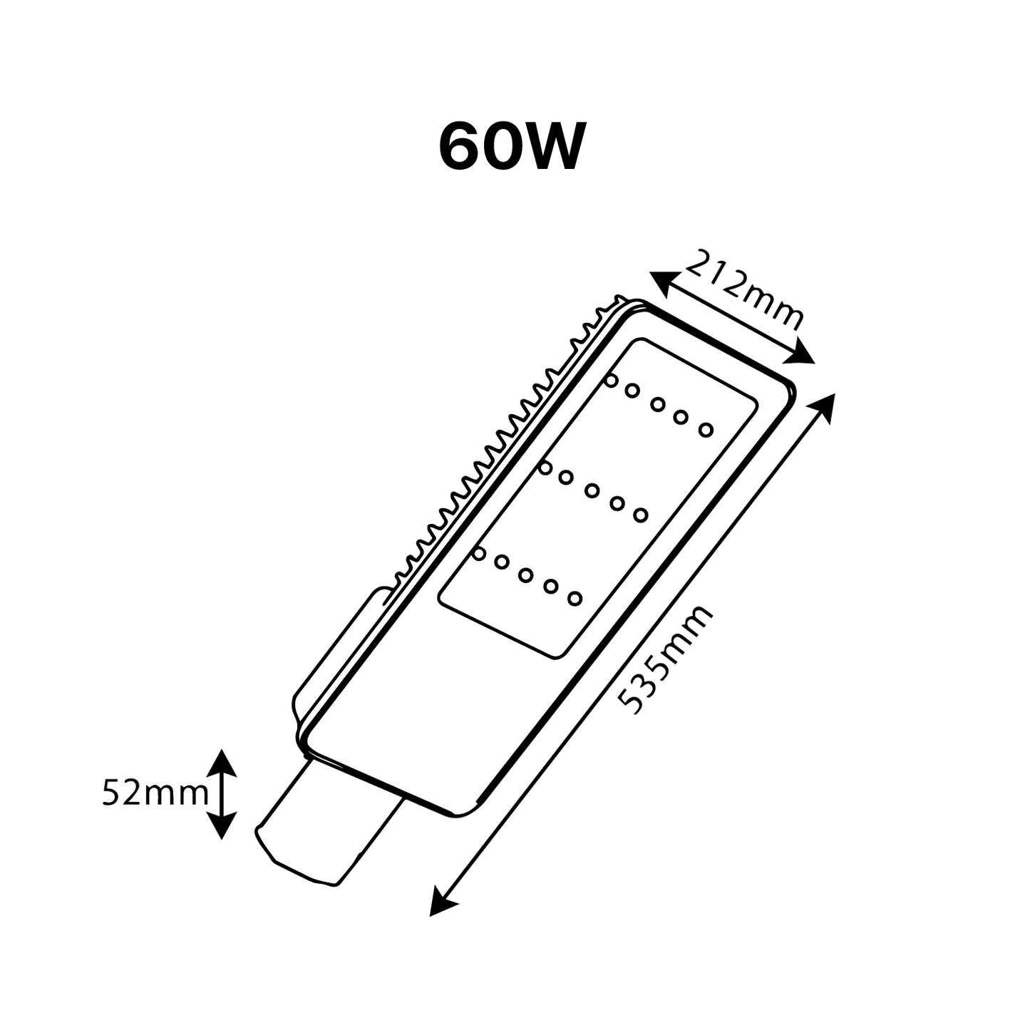 Ultra Light LED Street Light, 60W – 90W, IP65 Aluminum Housing (TUS019B)