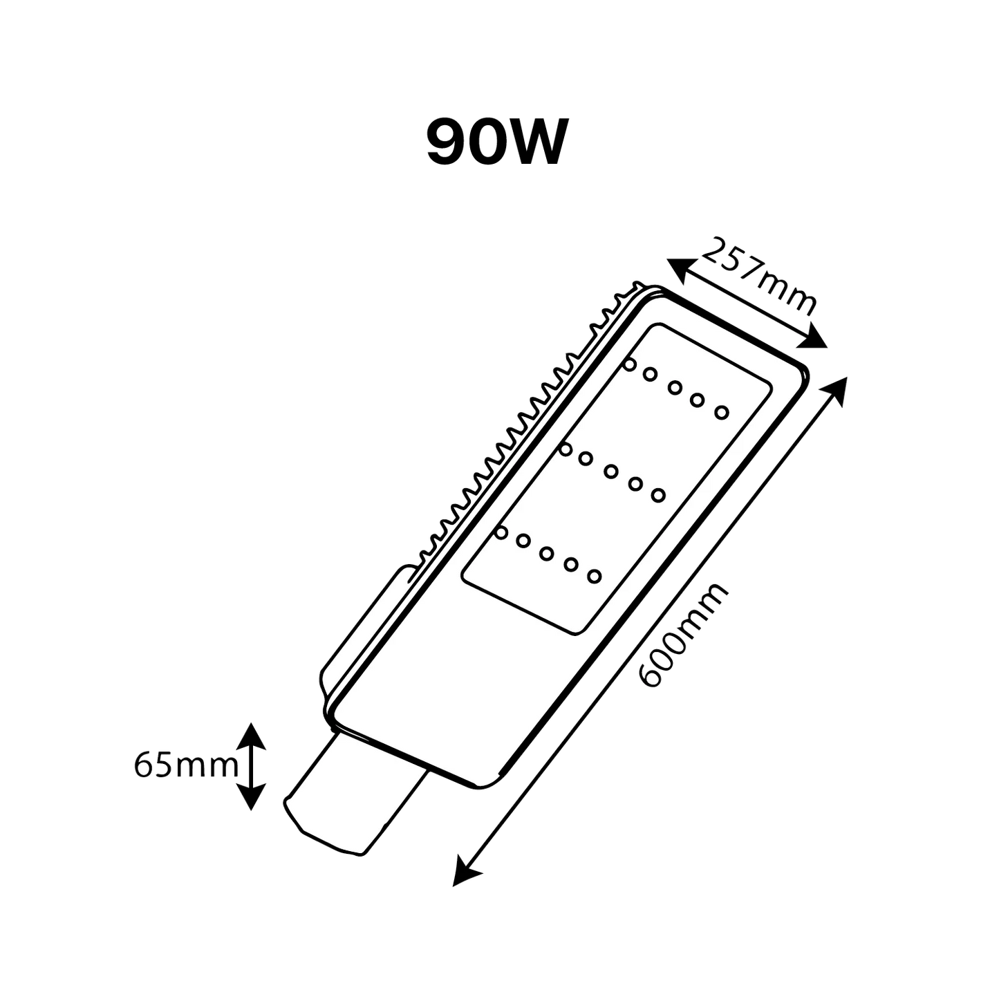 Ultra Light LED Street Light, 60W – 90W, IP65 Aluminum Housing (TUS019B)