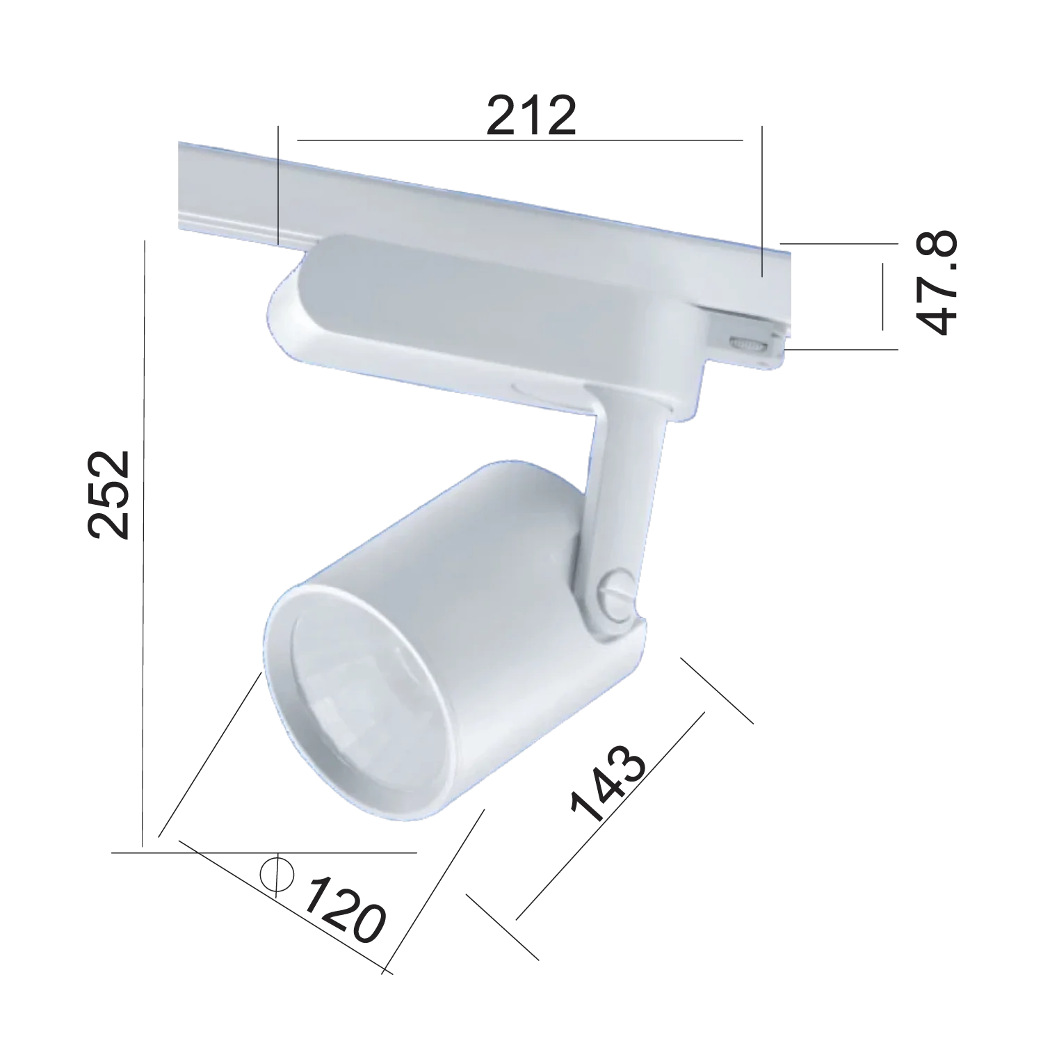 Ultralight LED Track Light 27W Adjustable 360° Indoor Spotlight (MHT8148)