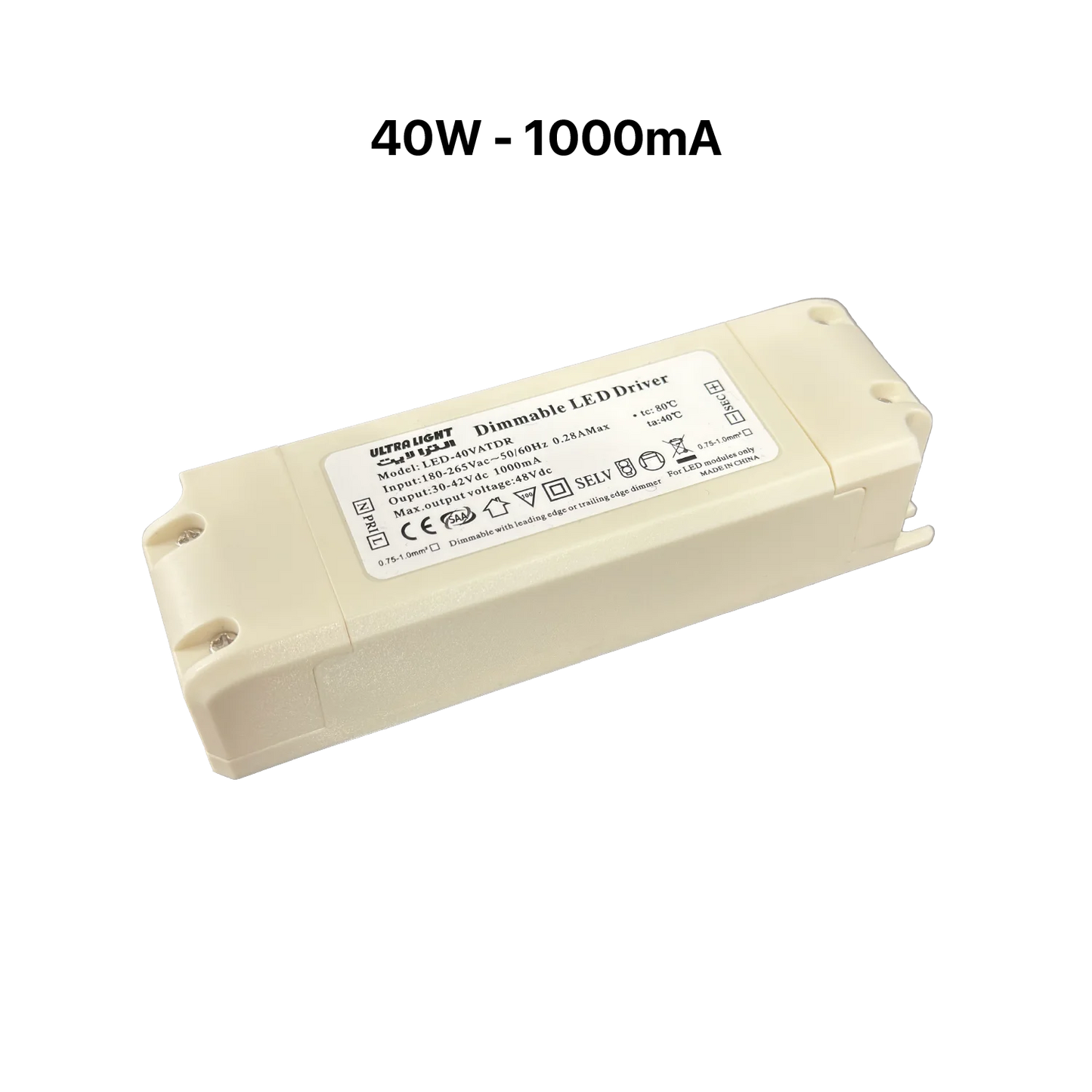 LED driver with specifications on a white background