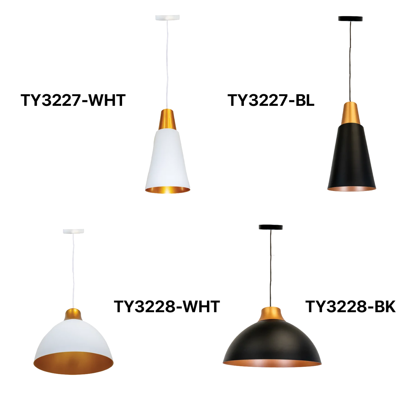 Ultralight Indoor Cone Pendant Light (TY322) with E27 Base