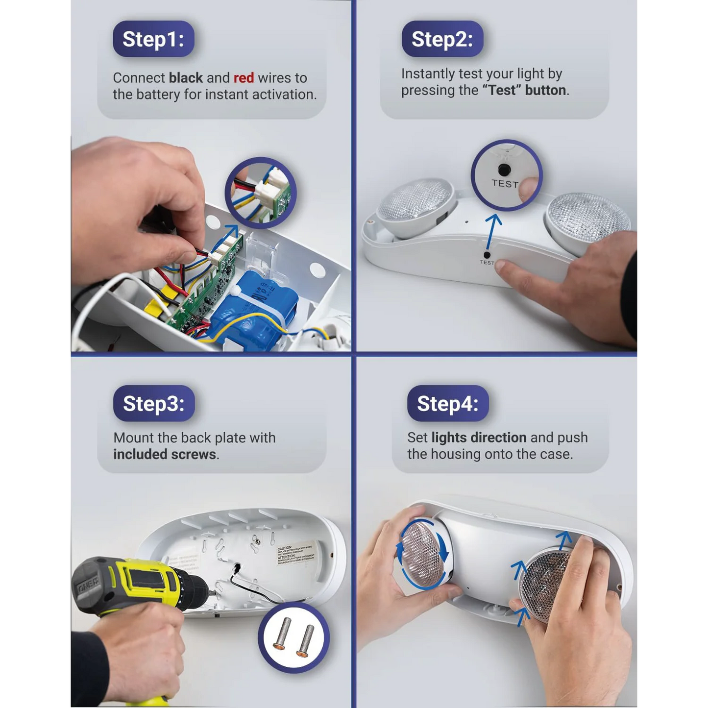 Ultralight Emergency LED Lighting 4W IP65 (JLEU5WP)