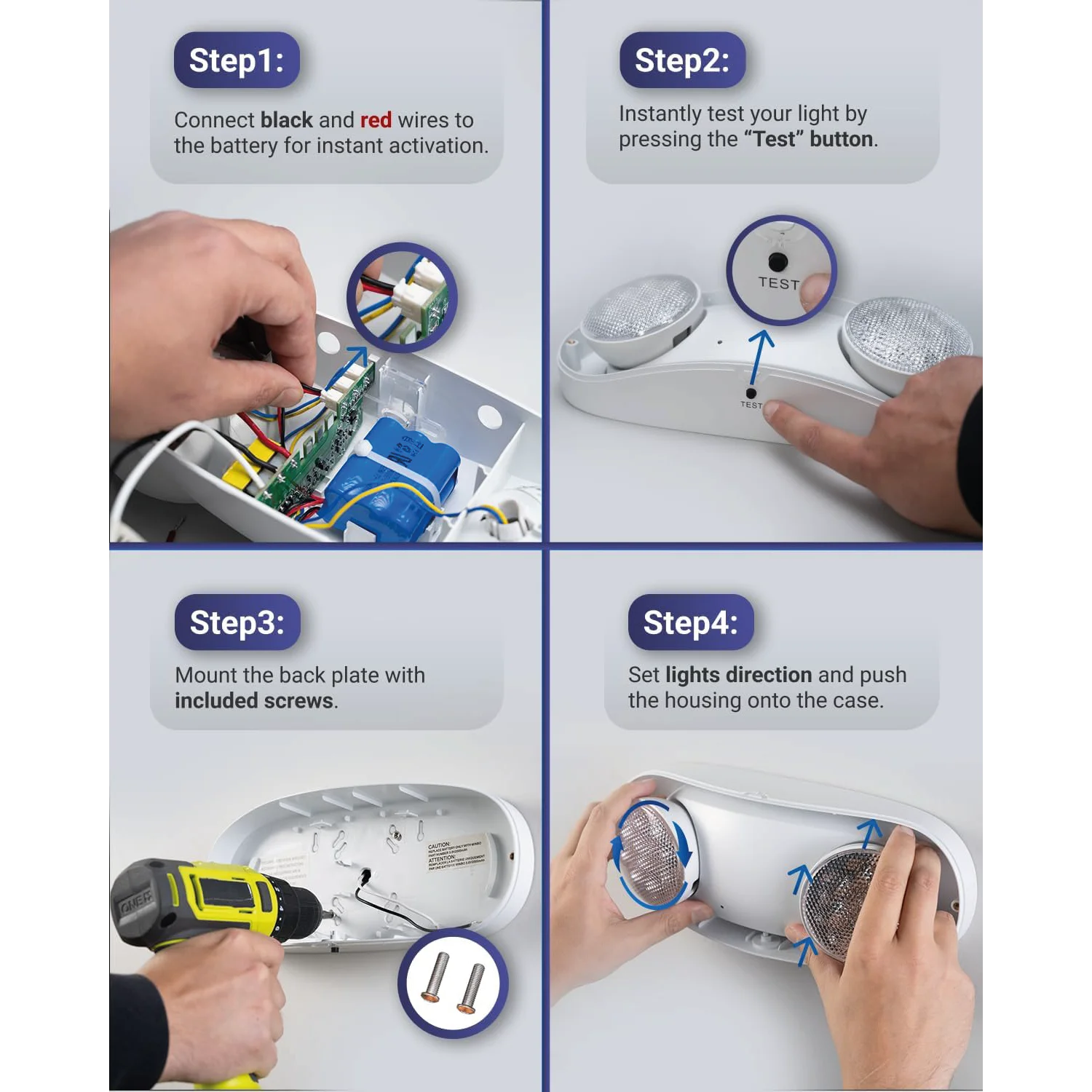 Ultralight Emergency LED Lighting 4W IP65 (JLEU5WP)