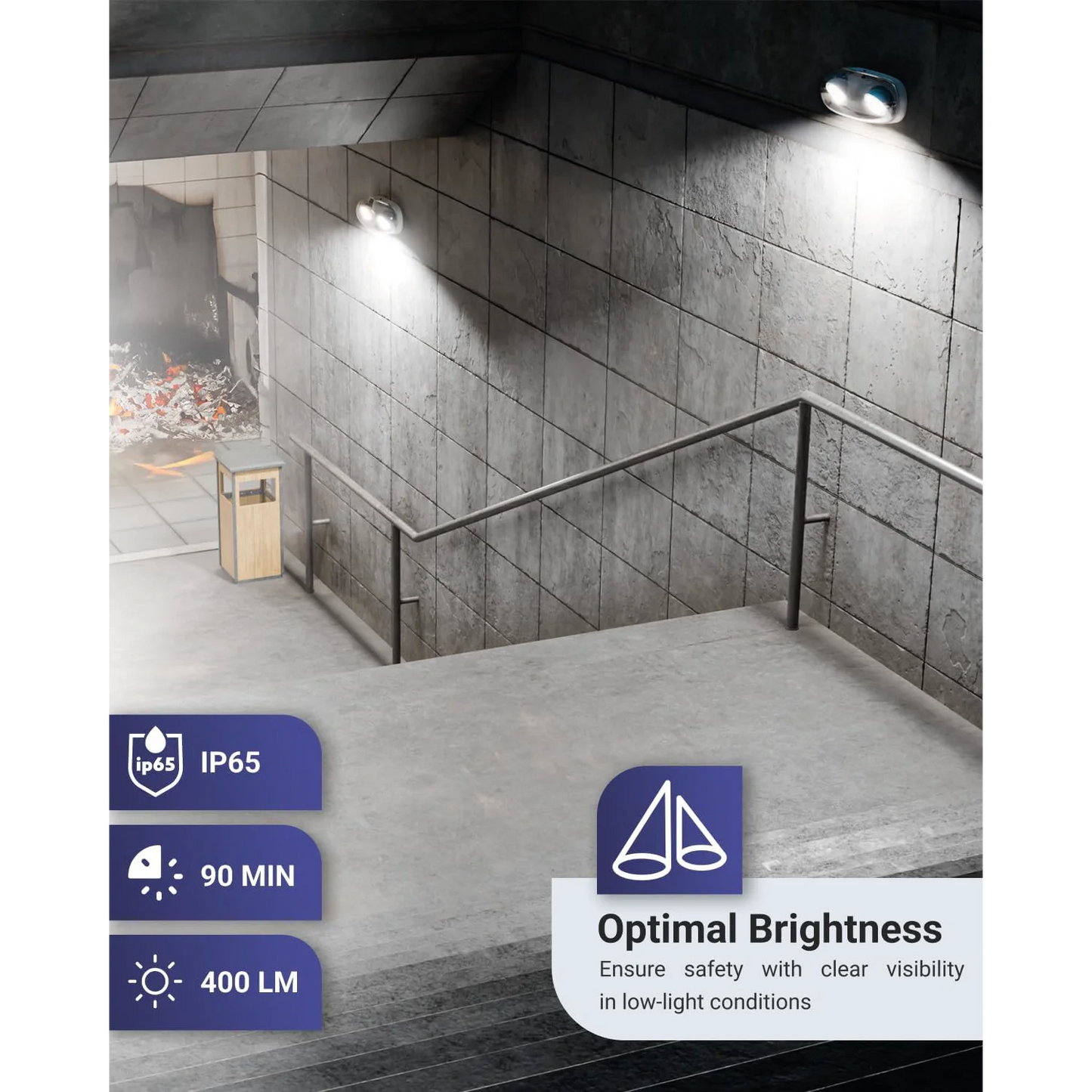 Ultralight Emergency LED Lighting 4W IP65 (JLEU5WP)