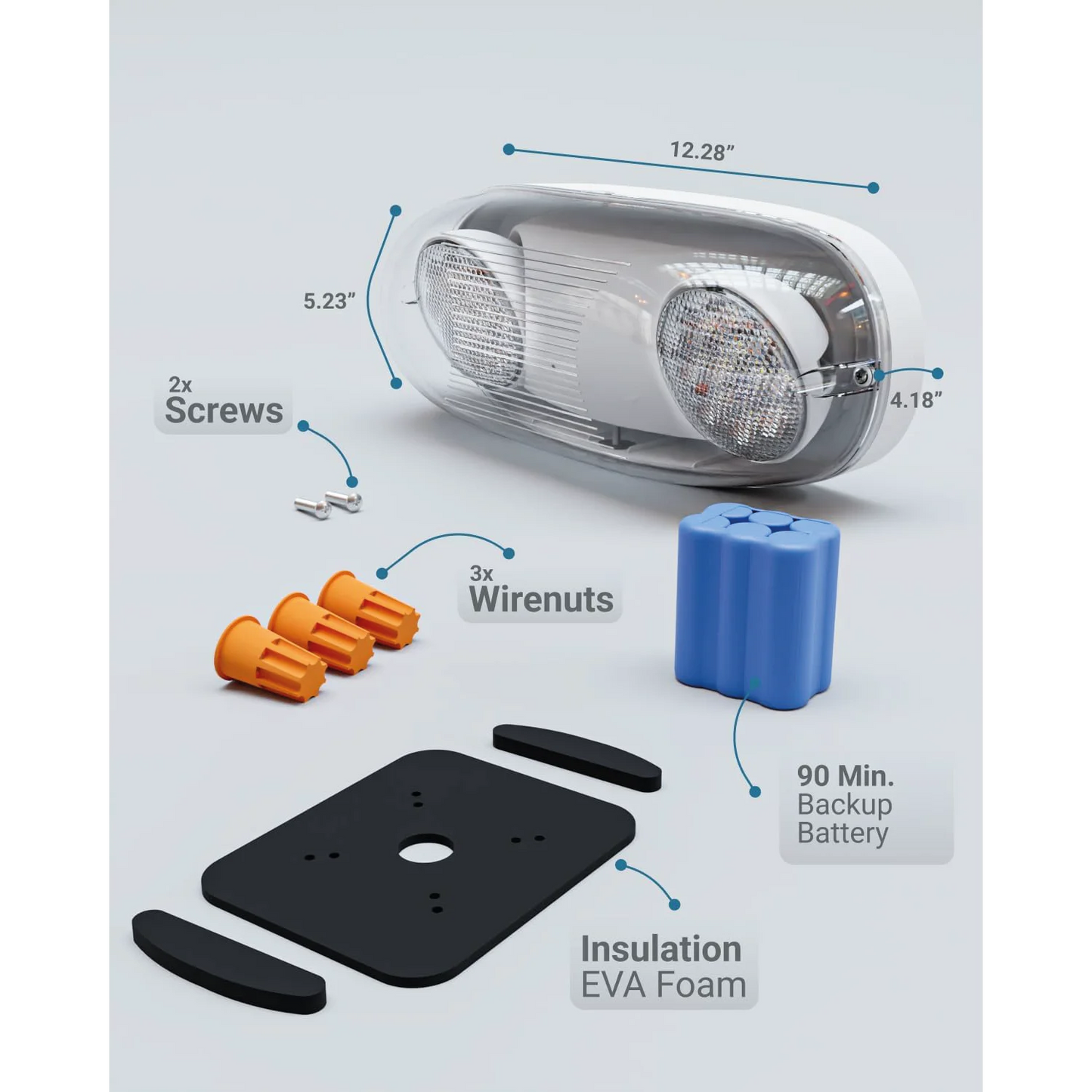 Ultralight Emergency LED Lighting 4W IP65 (JLEU5WP)