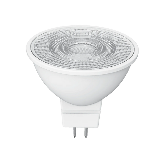 A white LED bulb with a GU5.3 base, designed for enclosed spaces.