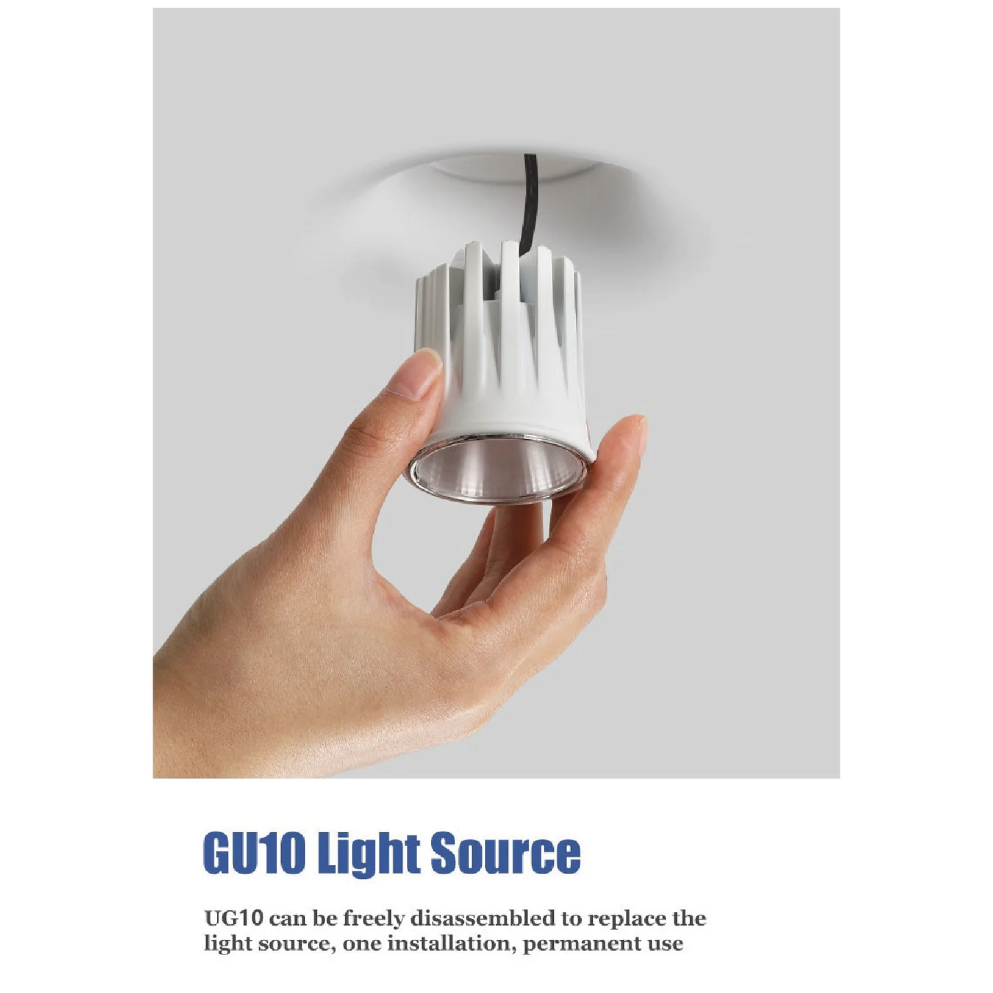 Ultralight Gypsum Spot Light Frame GU10 - Elegant Design (MC-9130)