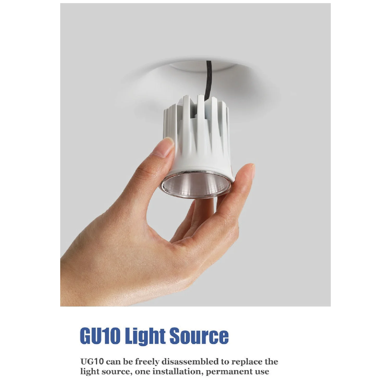 Ultralight Gypsum Spot Light Frame GU10 - Elegant Design (MC-9130)