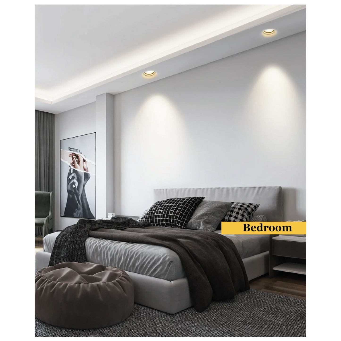 Ultralight Gypsum Spot Light Frame GU10 - Elegant Design (MC-9130)