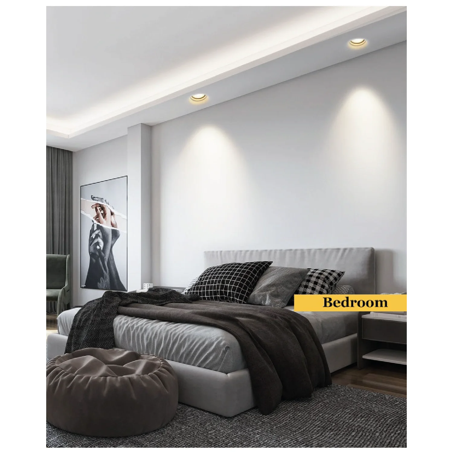 Ultralight Gypsum Spot Light Frame GU10 - Elegant Design (MC-9130)